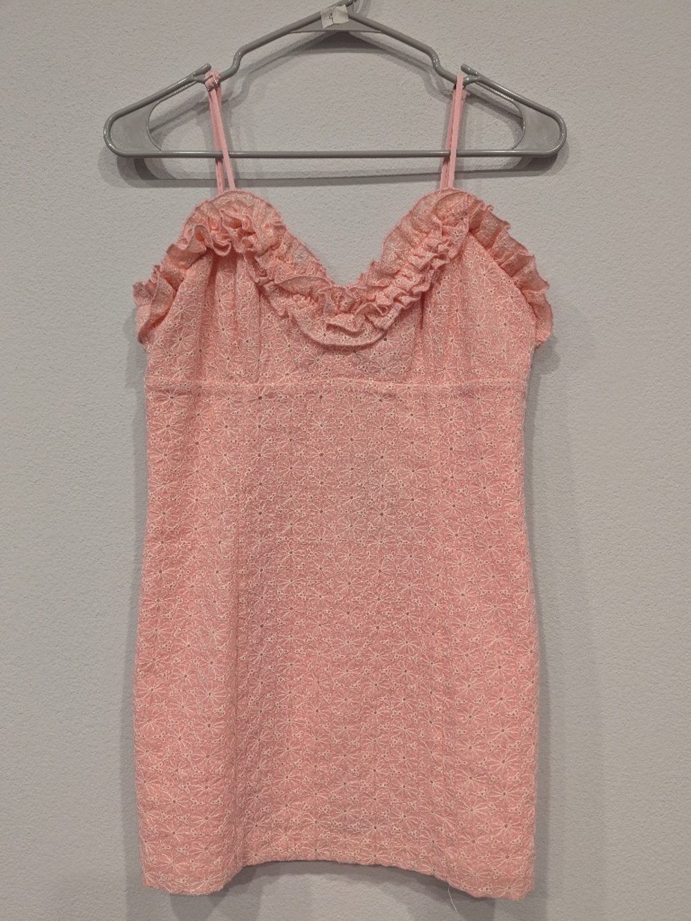 NBD Eyelet Ruffle Mini Dress - Size Small